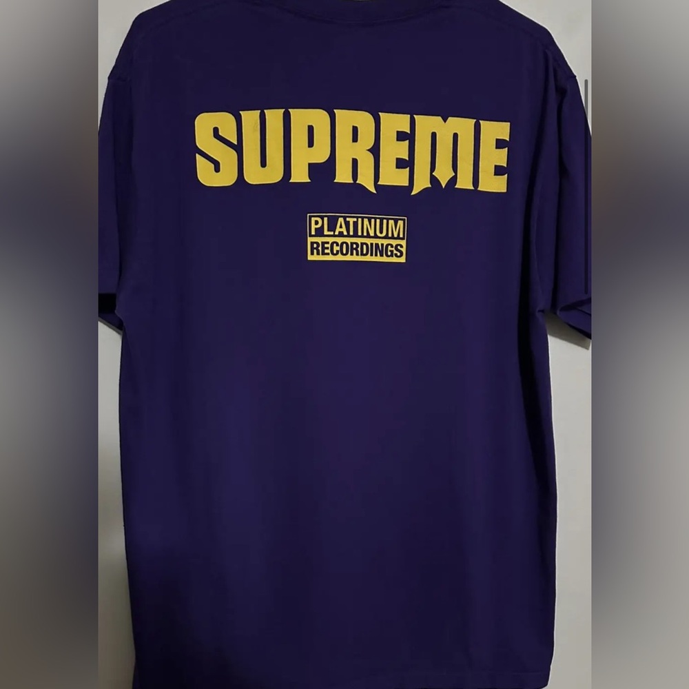 Supreme Still Talking Tee Shirt, purple, short sleeve, XL
